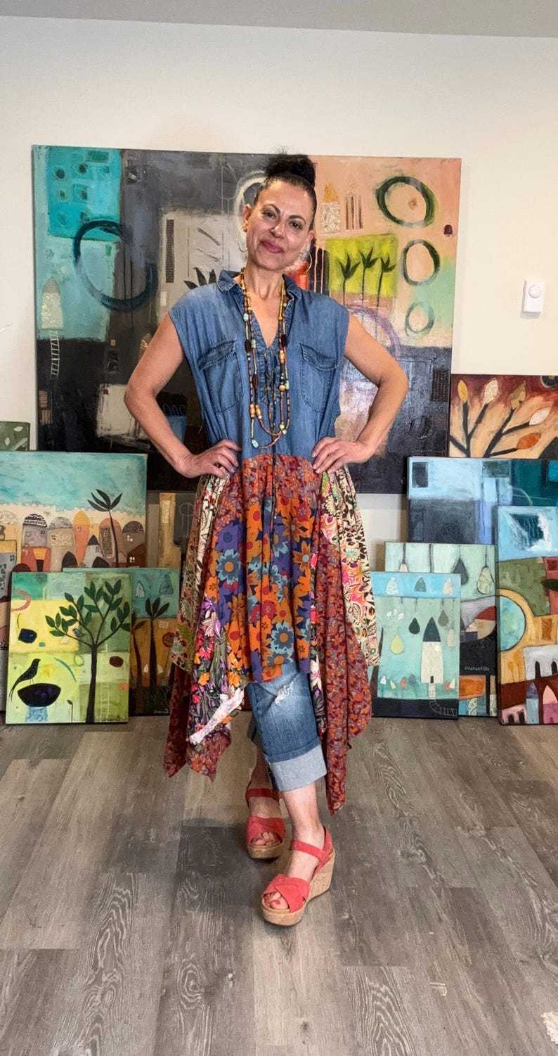 Boho Artistic Long Sleeveless Top