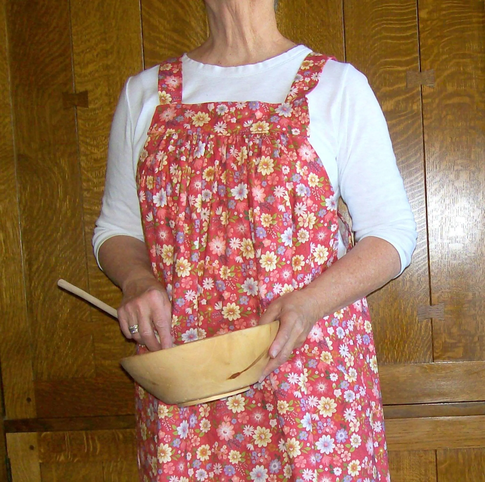 Spring Red Garden Loose Open Apron