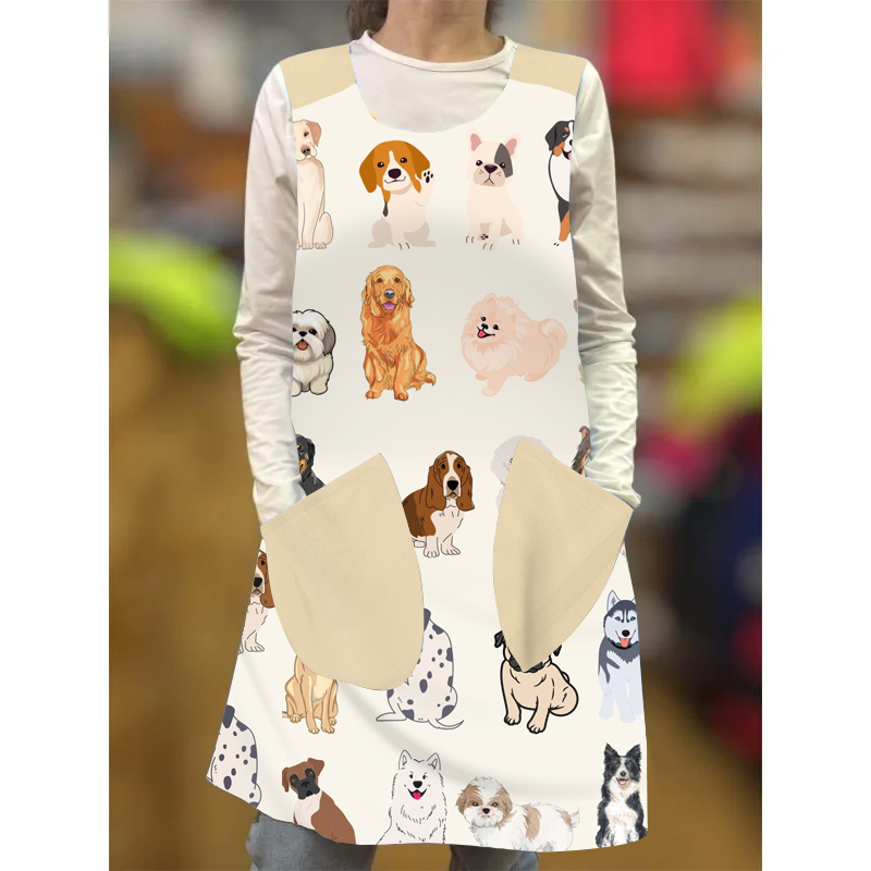 Cartoon Puppy Cross Strap Apron