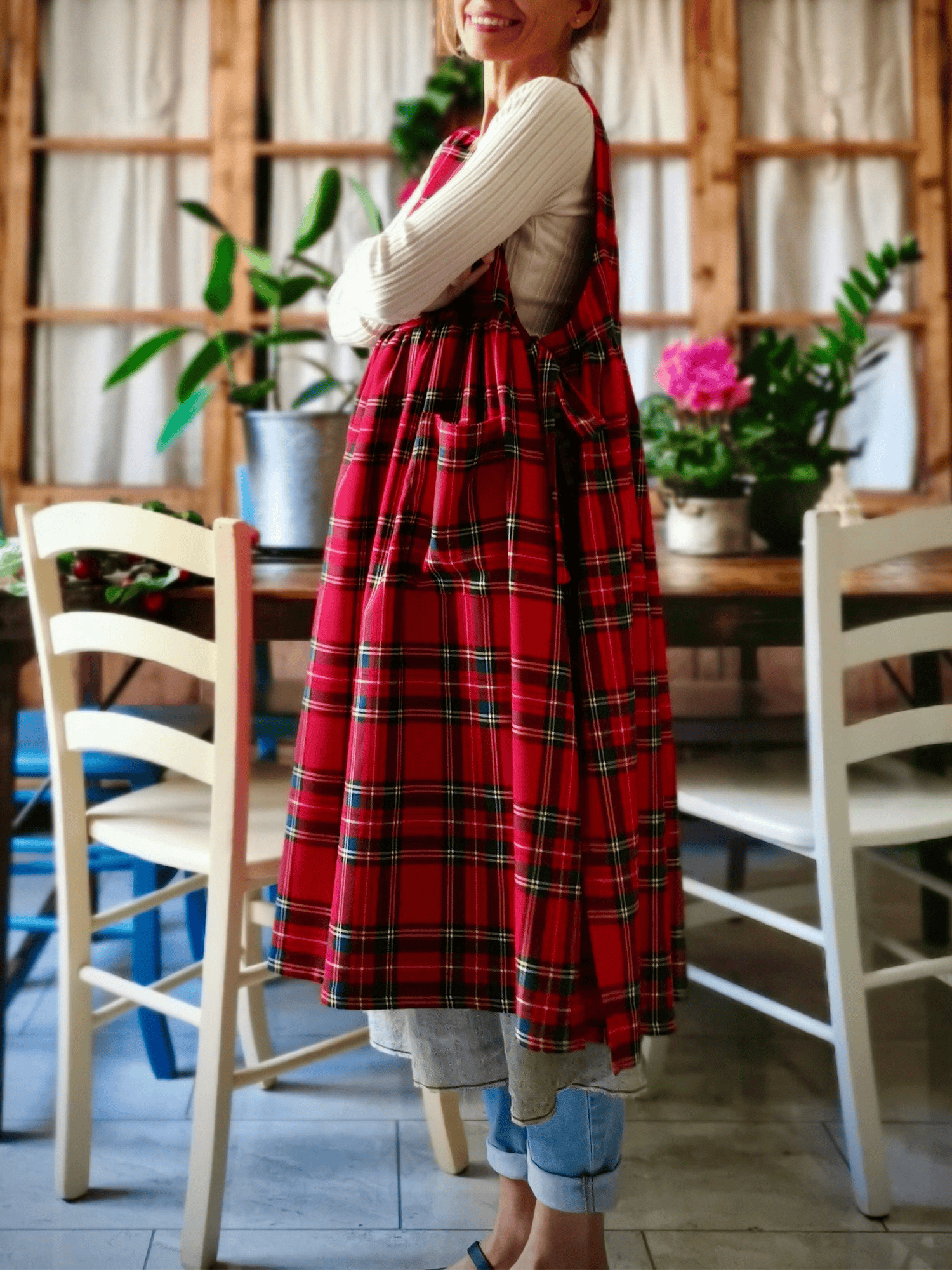 Red Tartan Apron – aganche