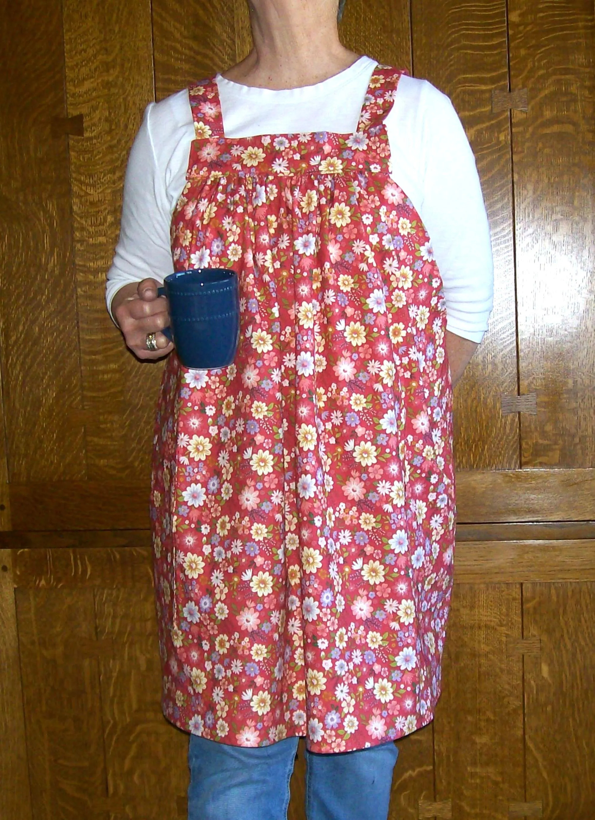 Spring Red Garden Loose Open Apron