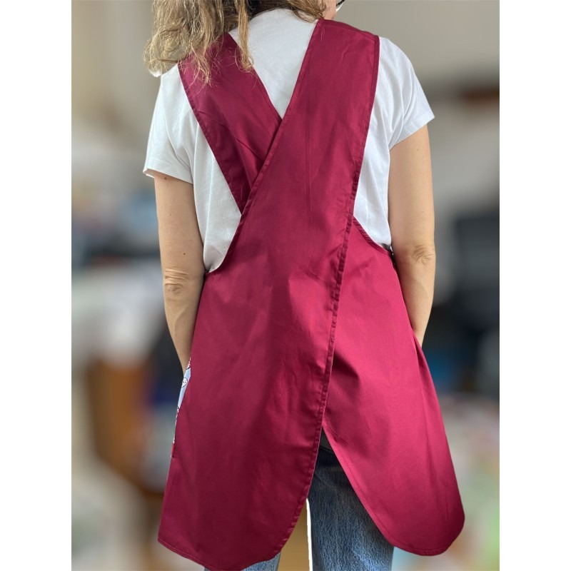 Cranberry Heart Cross Strap Apron