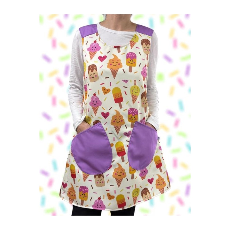 Ice Cream Sweetheart Cross Strap Apron