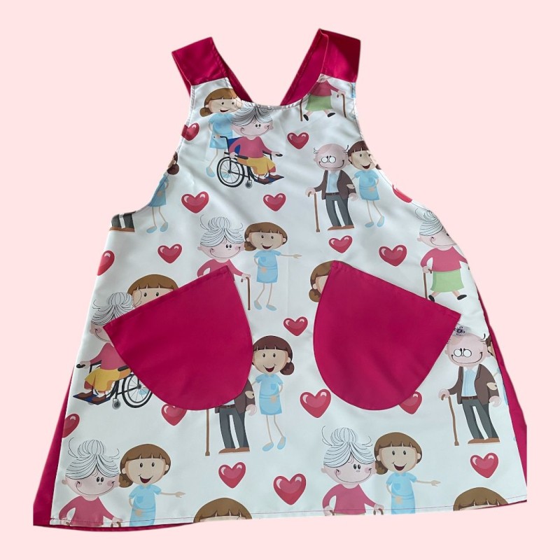 Pink Sweethearts Warmth Family Cross Strap Apron
