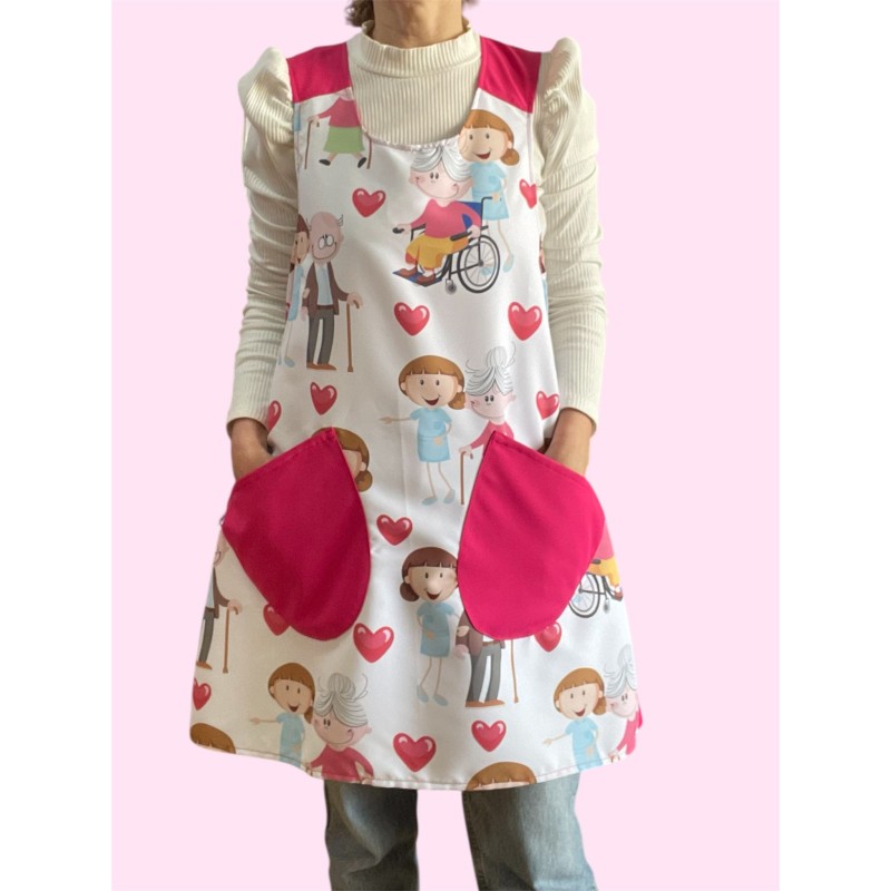 Pink Sweethearts Warmth Family Cross Strap Apron