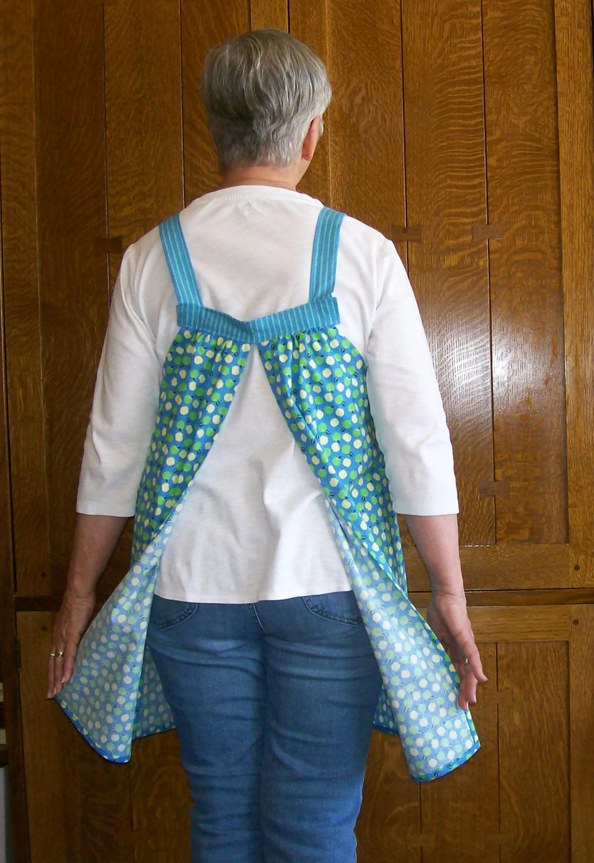 Polka Dot Stripe Ocean Stitching Loose Open Apron