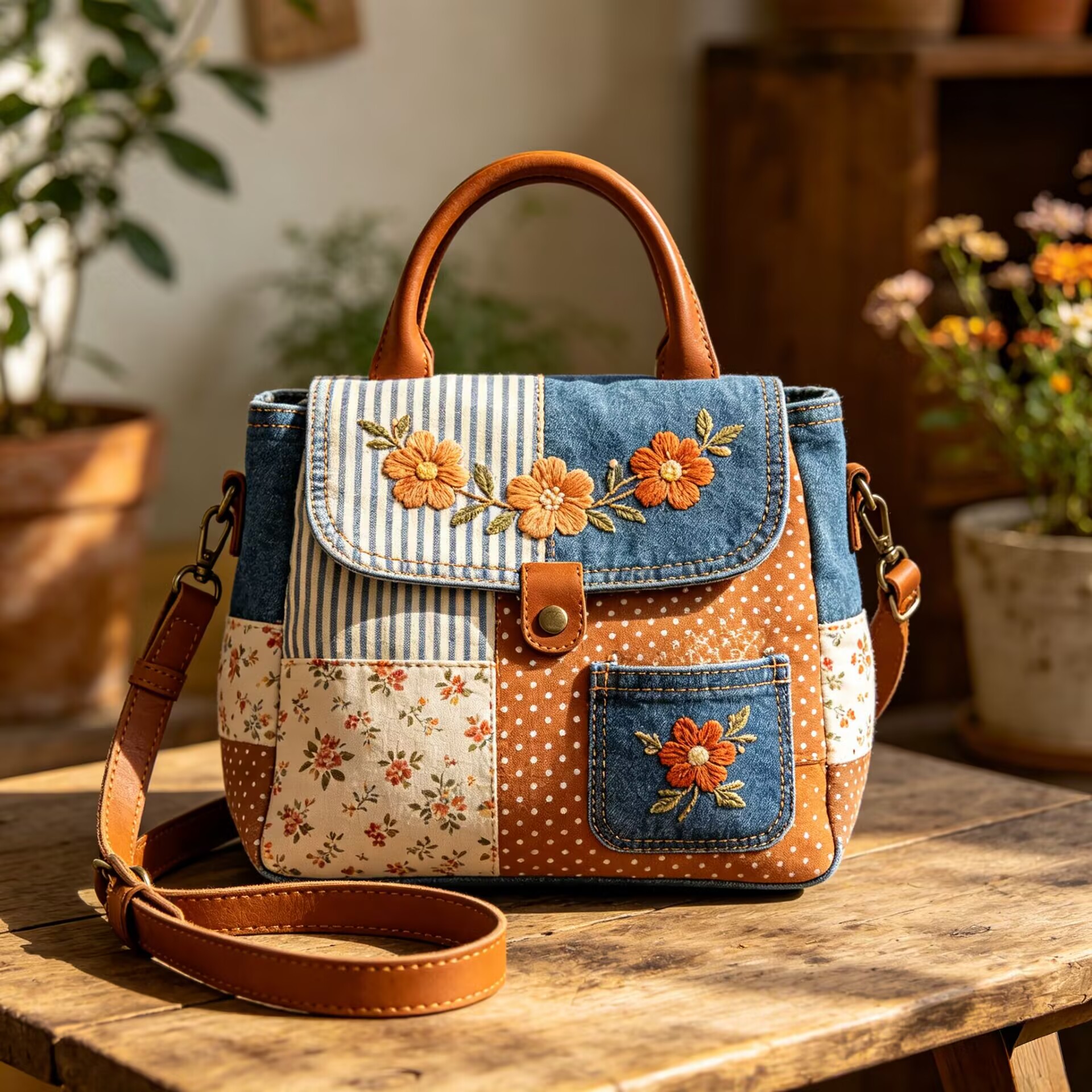 Blue Meadow Blossom Bag