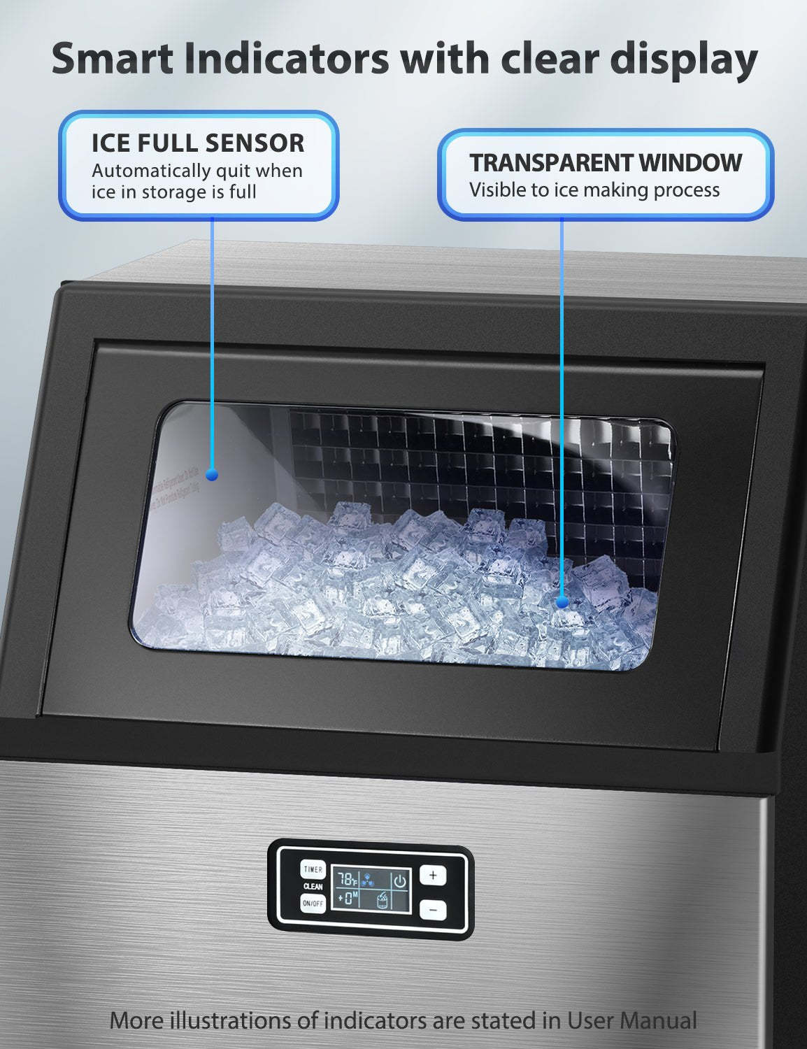 265LBS Freestanding Commercial Ice Maker