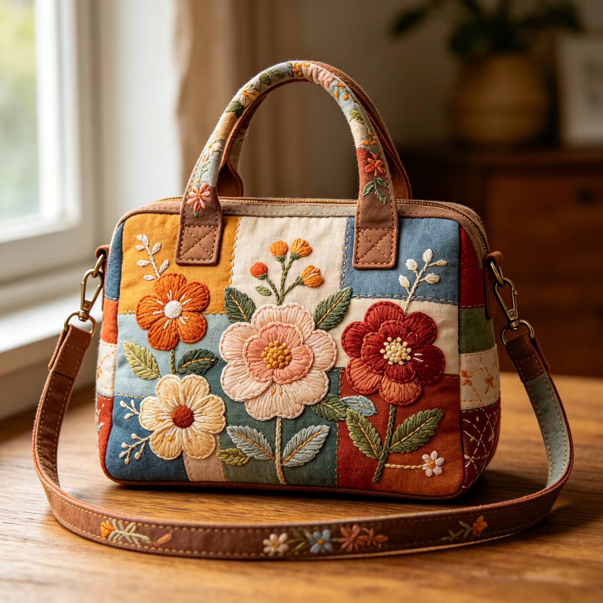 Embroidered Garden Tote