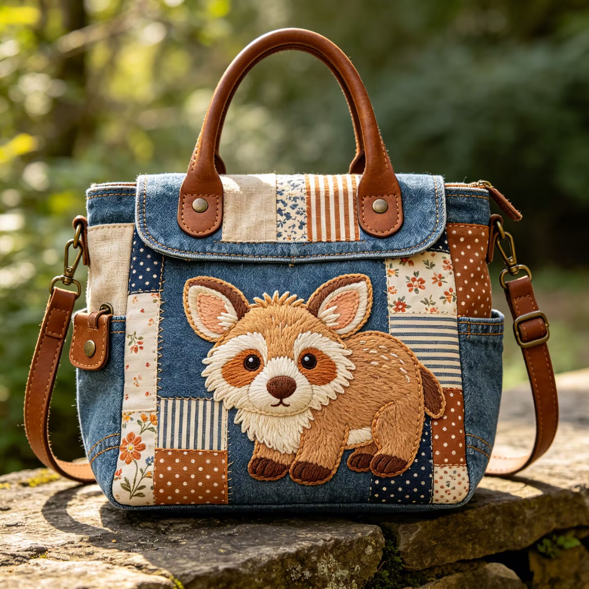 Woodland Critter Patchwork Bag