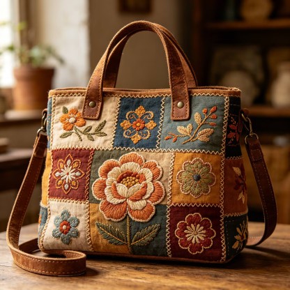 Vintage Floral Stitch Bag