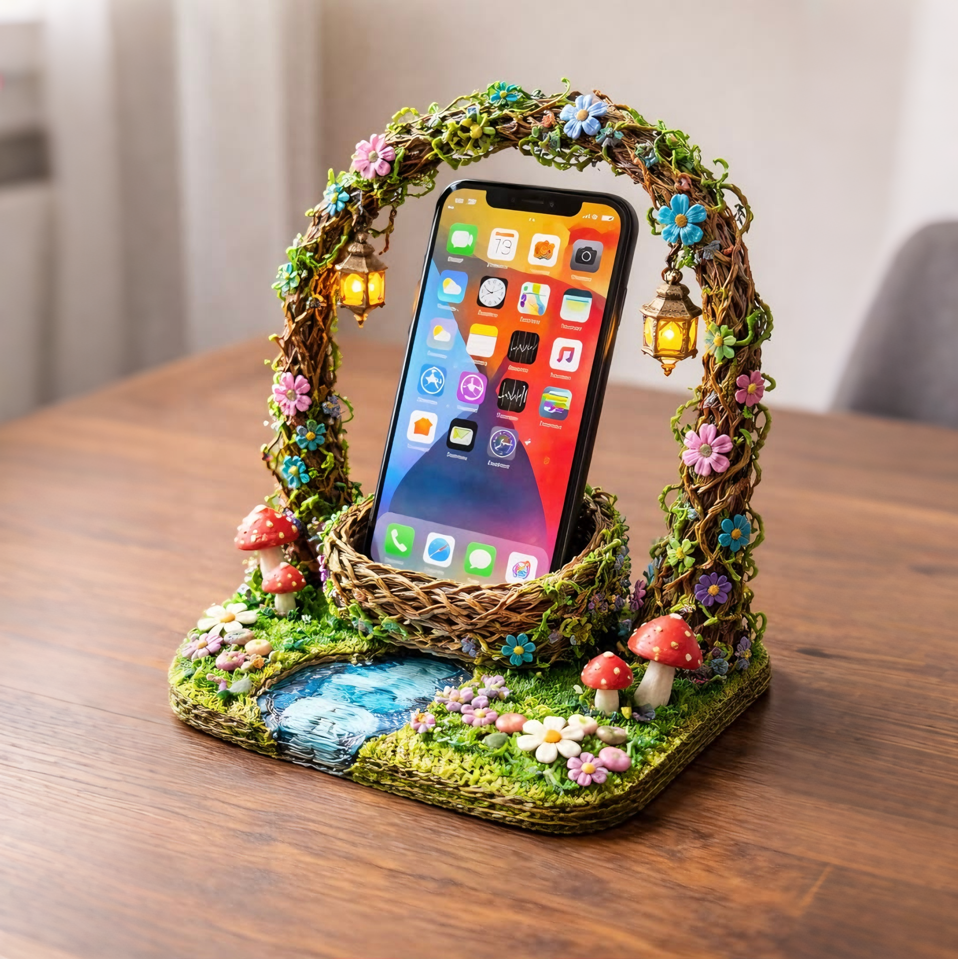 Garden Woven Arch Phone Stand
