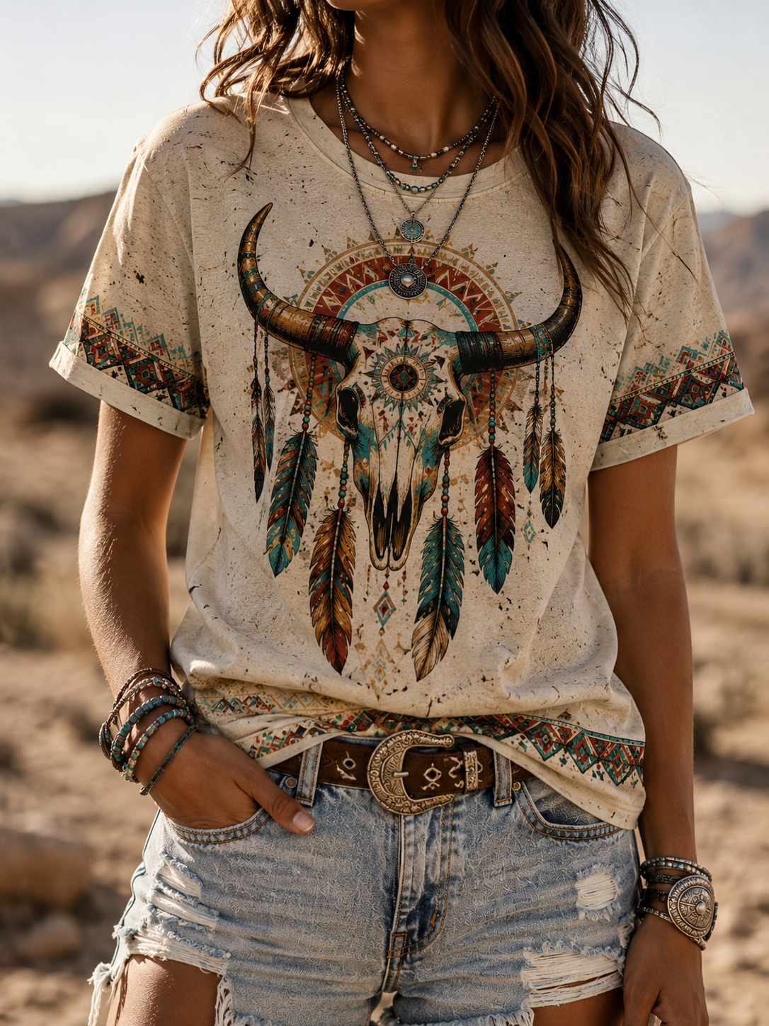Southwestern Bull Skull Tee
