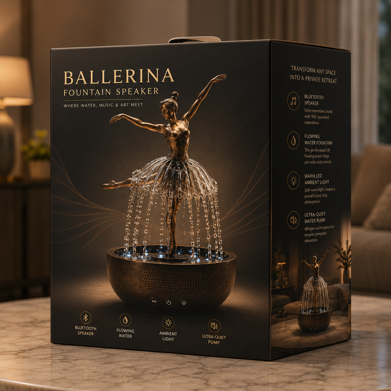 Ballerina Water Fountain Speaker