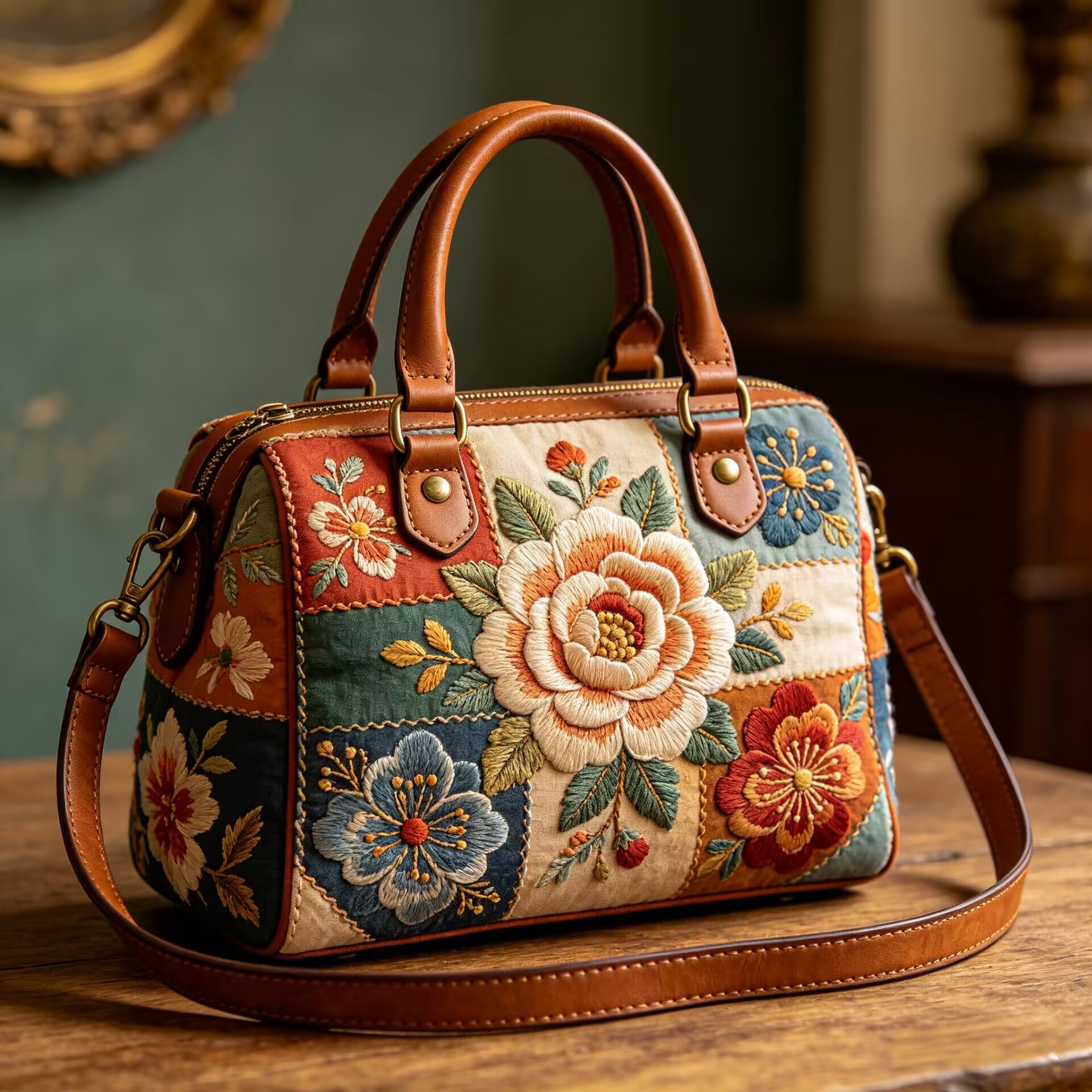 Vintage Garden Stitch Bag