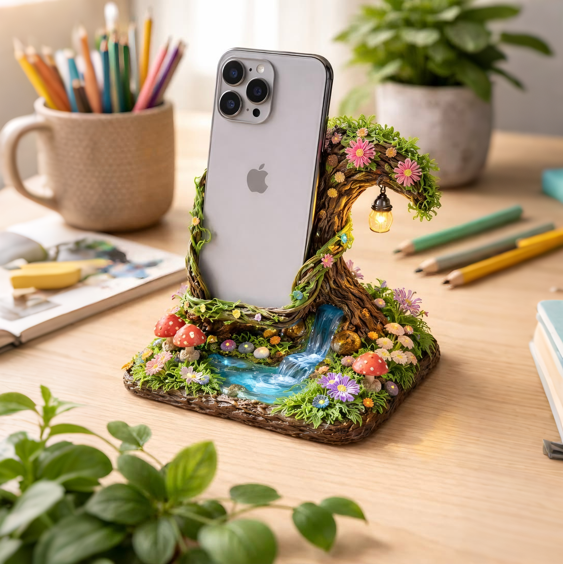 Forest Path Branch Phone Stand