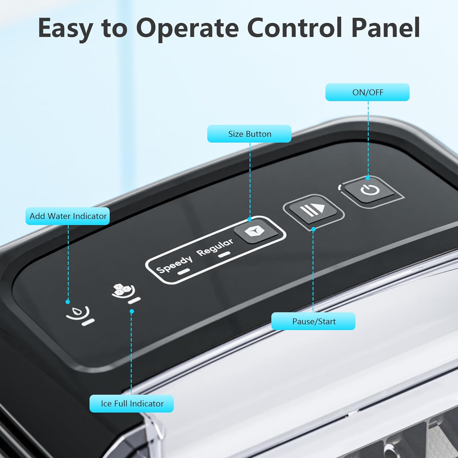 Cubic Ice Maker Machine,33 Lbs/24 Hrs,1.3 Lbs Ice Storage Capacity ,Black