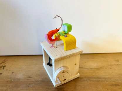 shrimp working on the computer