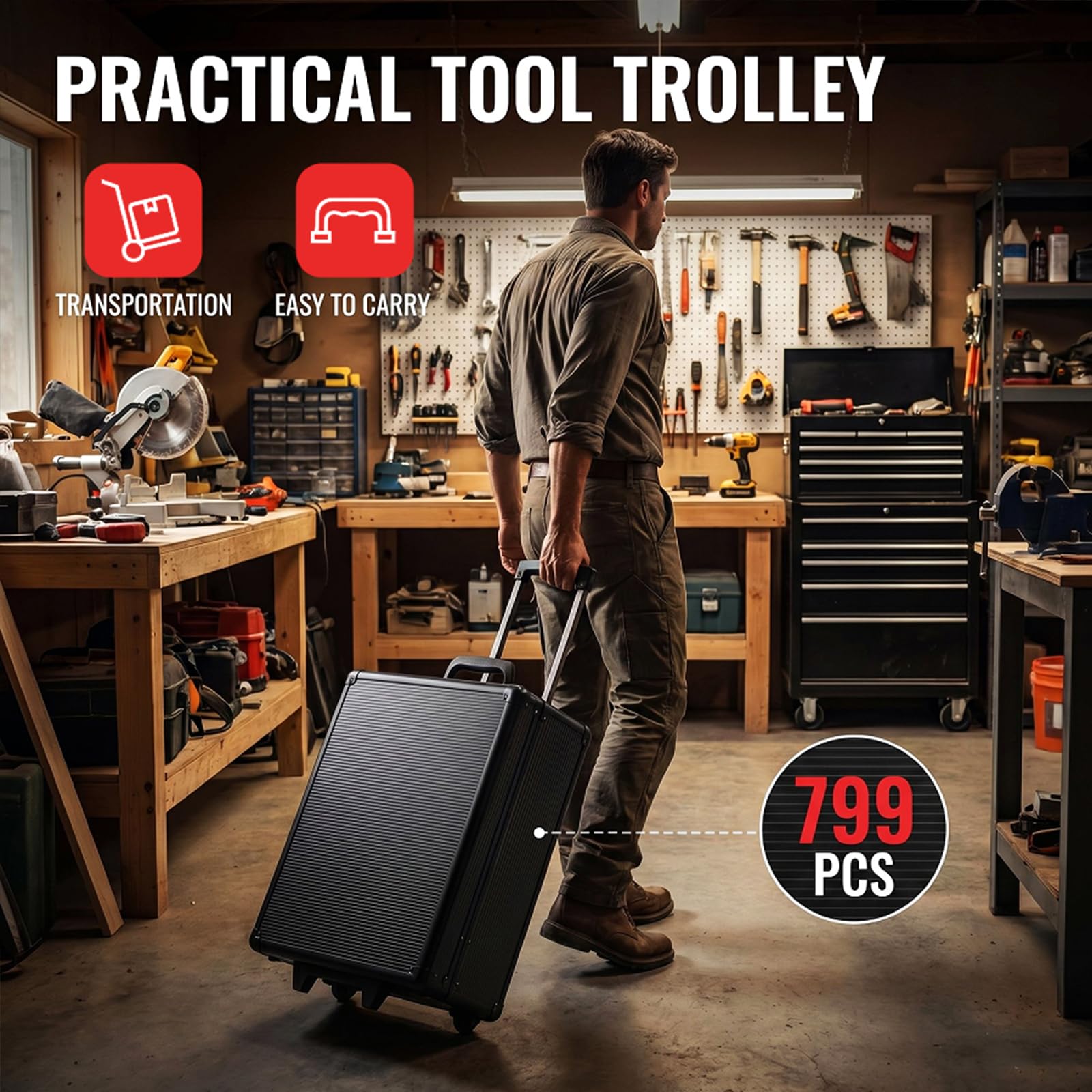 799-Piece Mechanic Tool Set with Rolling Tool Box
