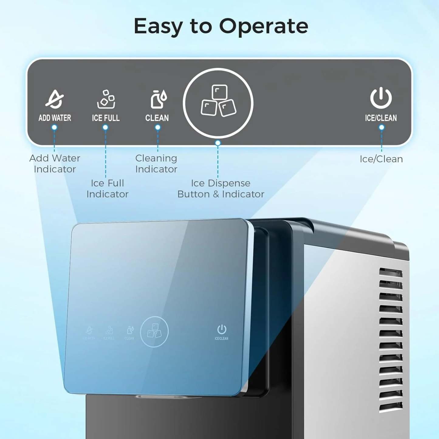 33lbs Countertop Nugget Ice Maker 58015RIM0-BLACK