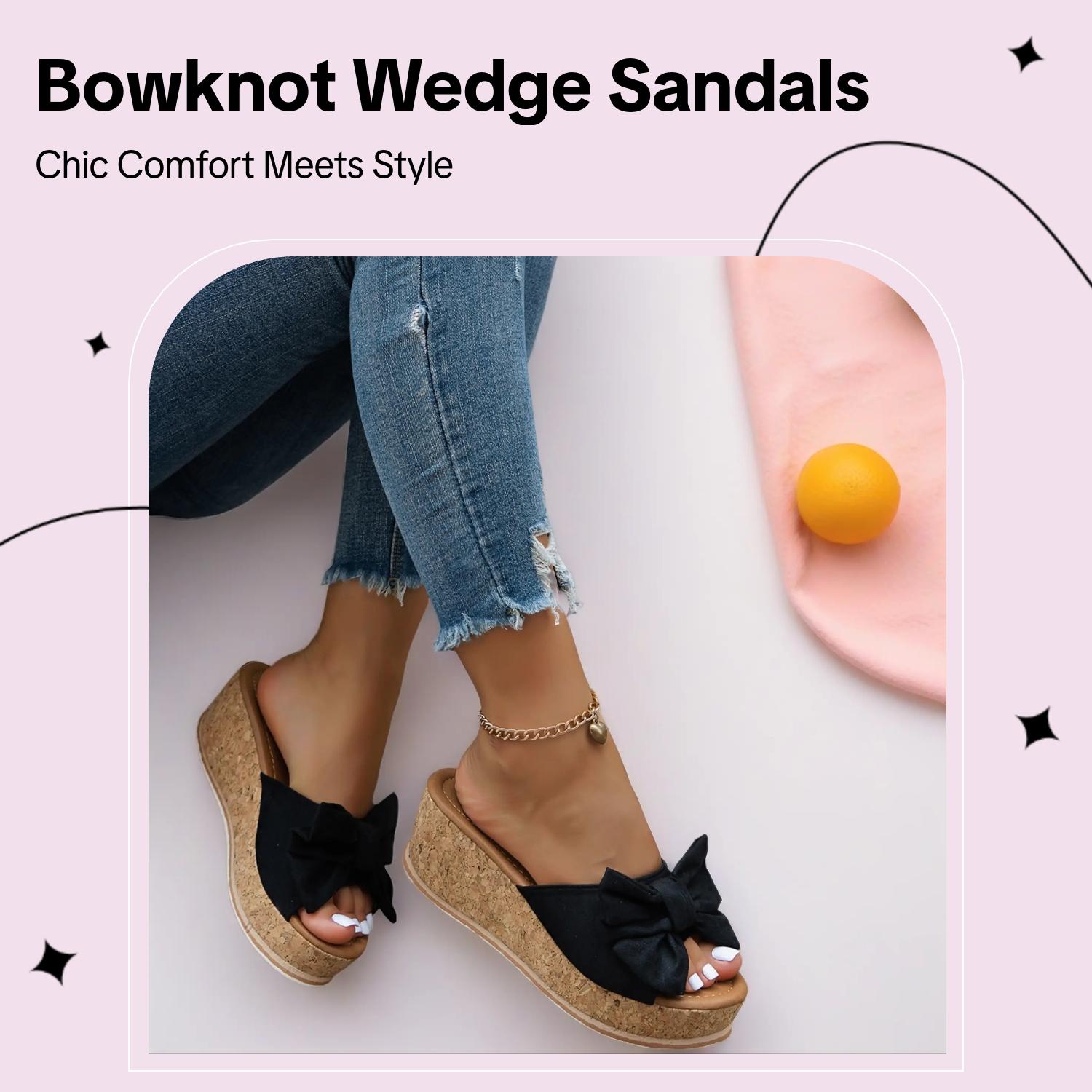 Women's Cute Bowknot Leopard Print Wedge Sandals, Elevated Sandals, Casual Fashion Slip-On Wedges, Summer Trendy Shoes for Beach Daily Wear, Fashionable Footwear Women's Cute Bowknot Leopard Print Wedge Sandals, Elevated Sandals, Casual Fashion Slip-On Wedges, Summer Trendy Shoes for Beach Daily Wear, Fashionable Footwear