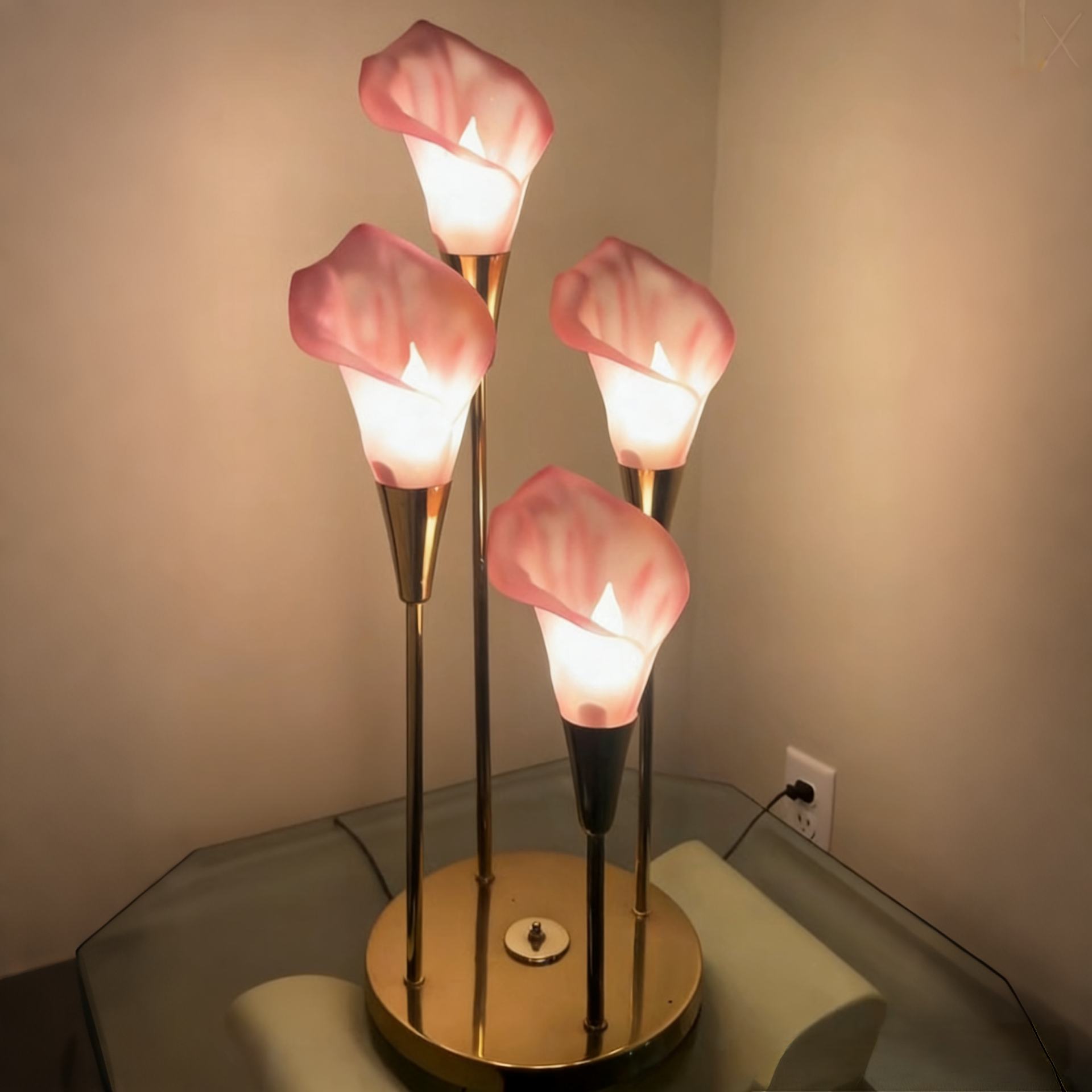 Retro and luxurious calla lily floral art lamp