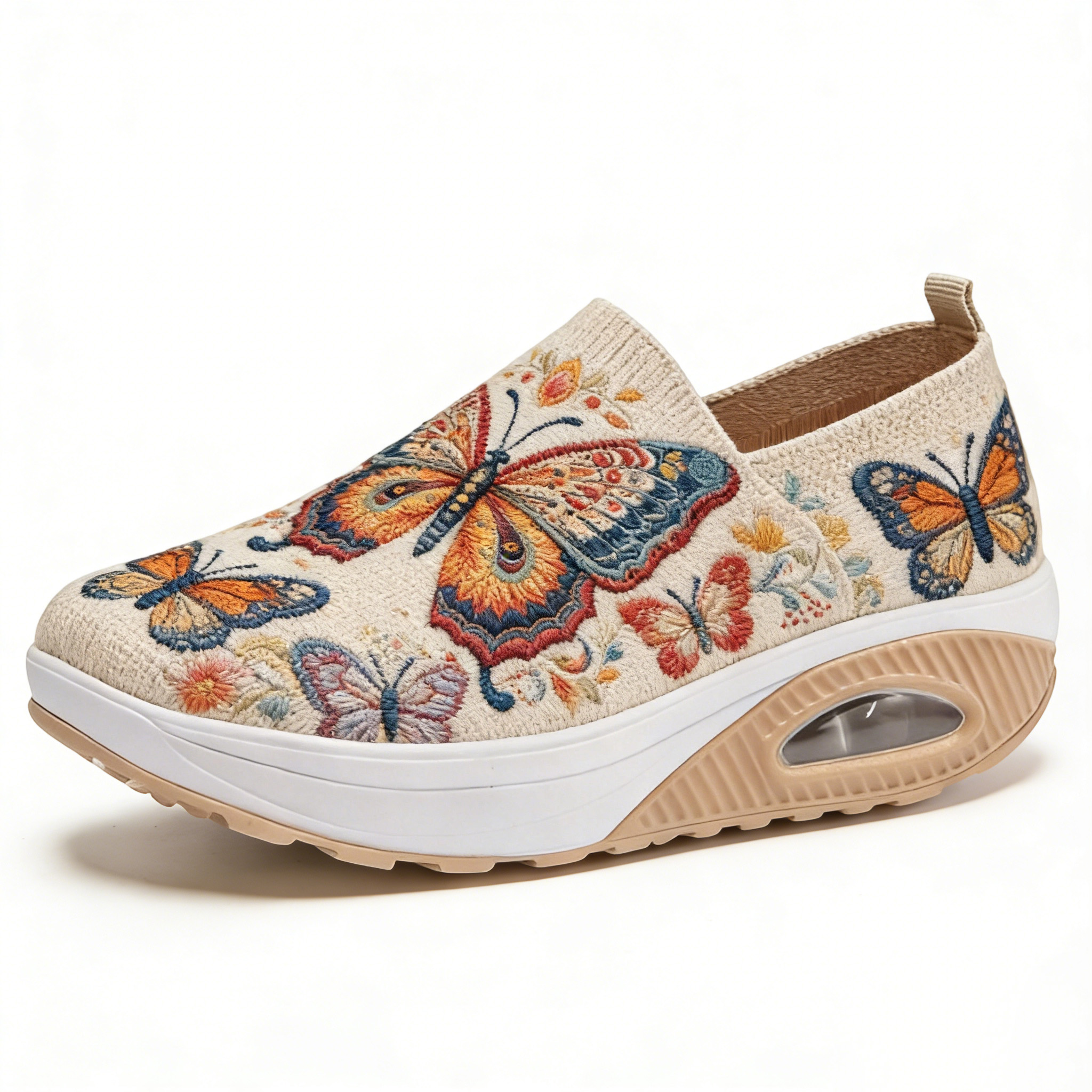 Butterfly Dance Fantasy Embroidered Thick-Soled Orthopedic Shoes