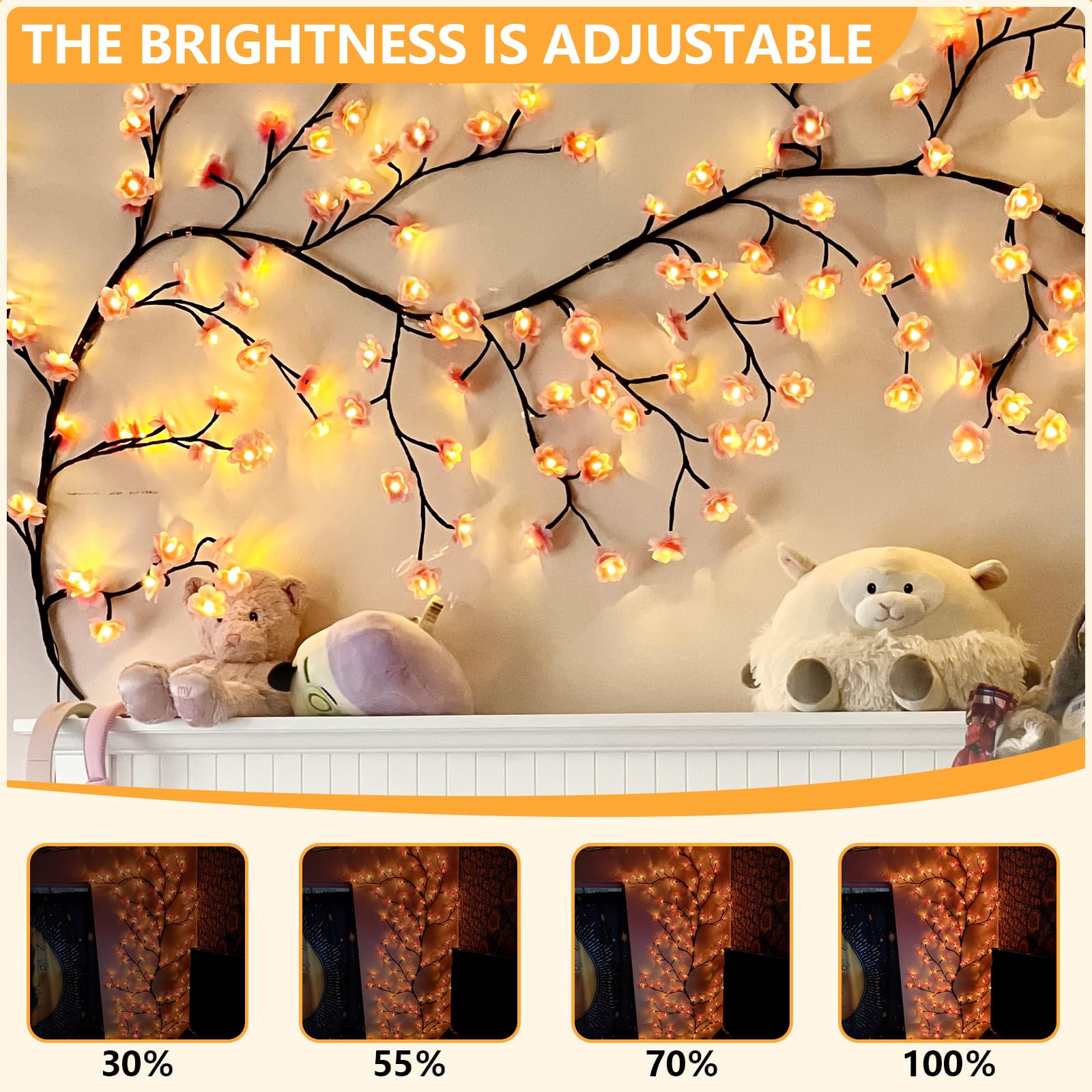 🔥Christmas Hot Selling Item - LED peach blossom branch light