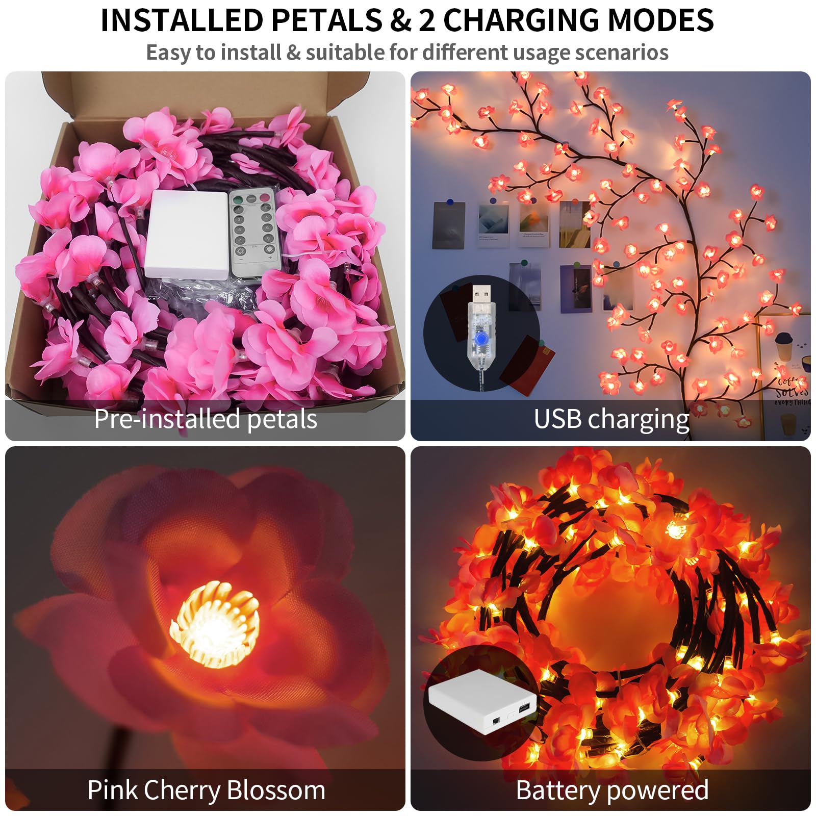 🔥Christmas Hot Selling Item - LED peach blossom branch light