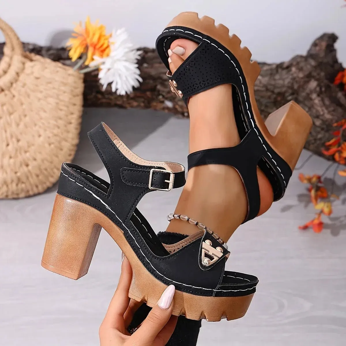 Women's Chunky-Heel Platform Sandals
