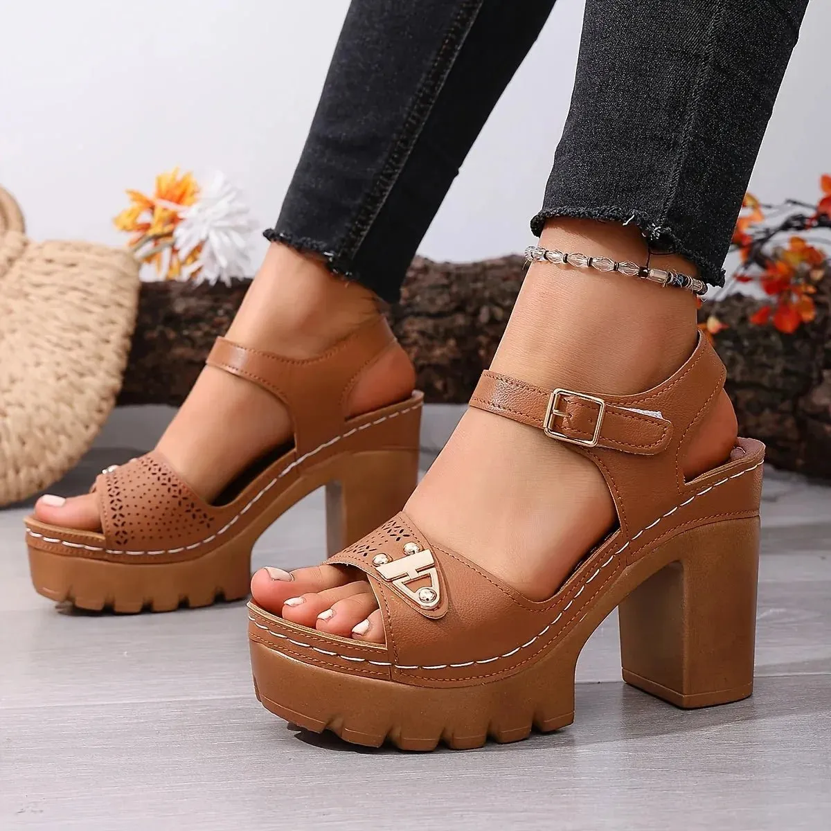 Women's Chunky-Heel Platform Sandals