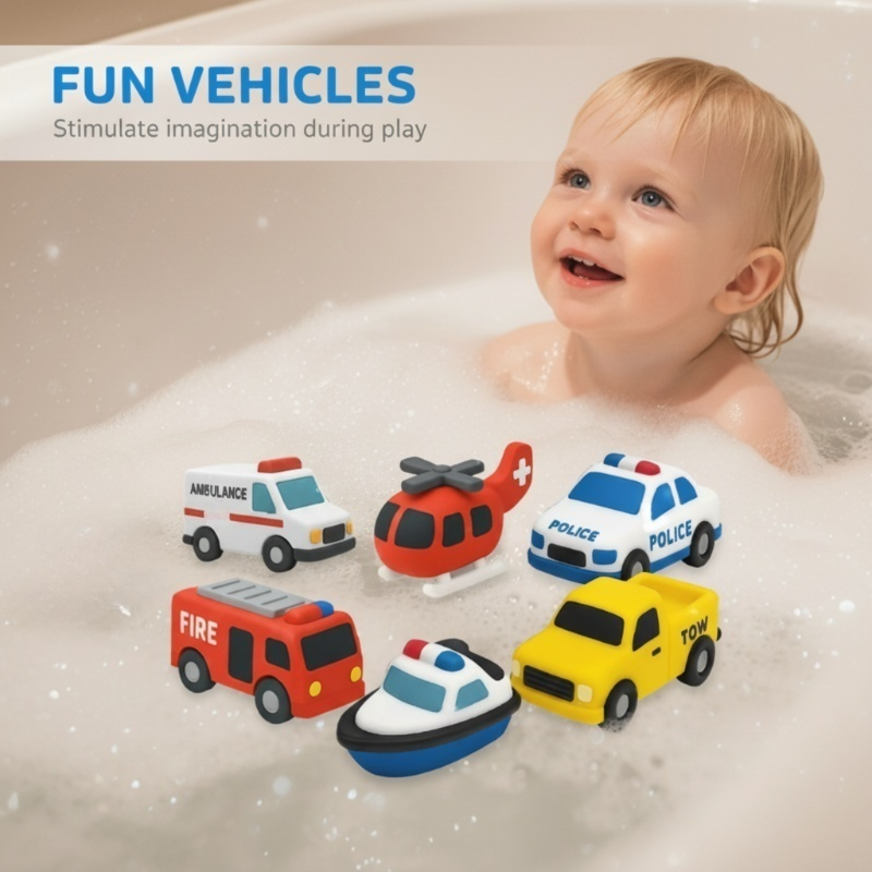 ⏰6PCS Mold-Free Baby Silicone Bath Toys