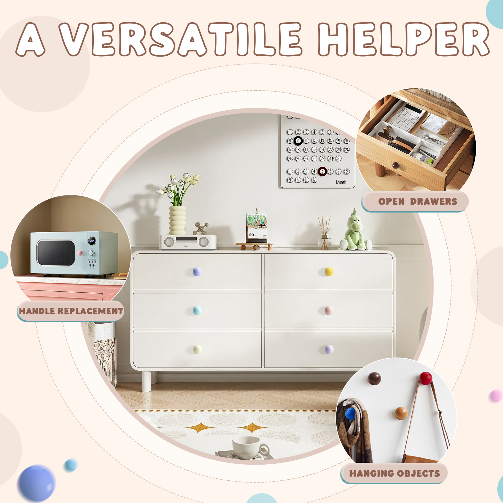 Colorful Self Adhesive Knobs Set Self Stick Cabinet Knobs Plastic Drawer Pulls 