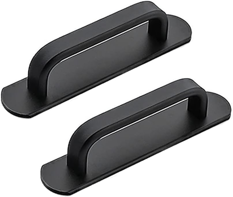 2 Pack Self-Stick Handle Aluminum Cabinet Handle Pull with Adhesive Sliding Door Handle 
