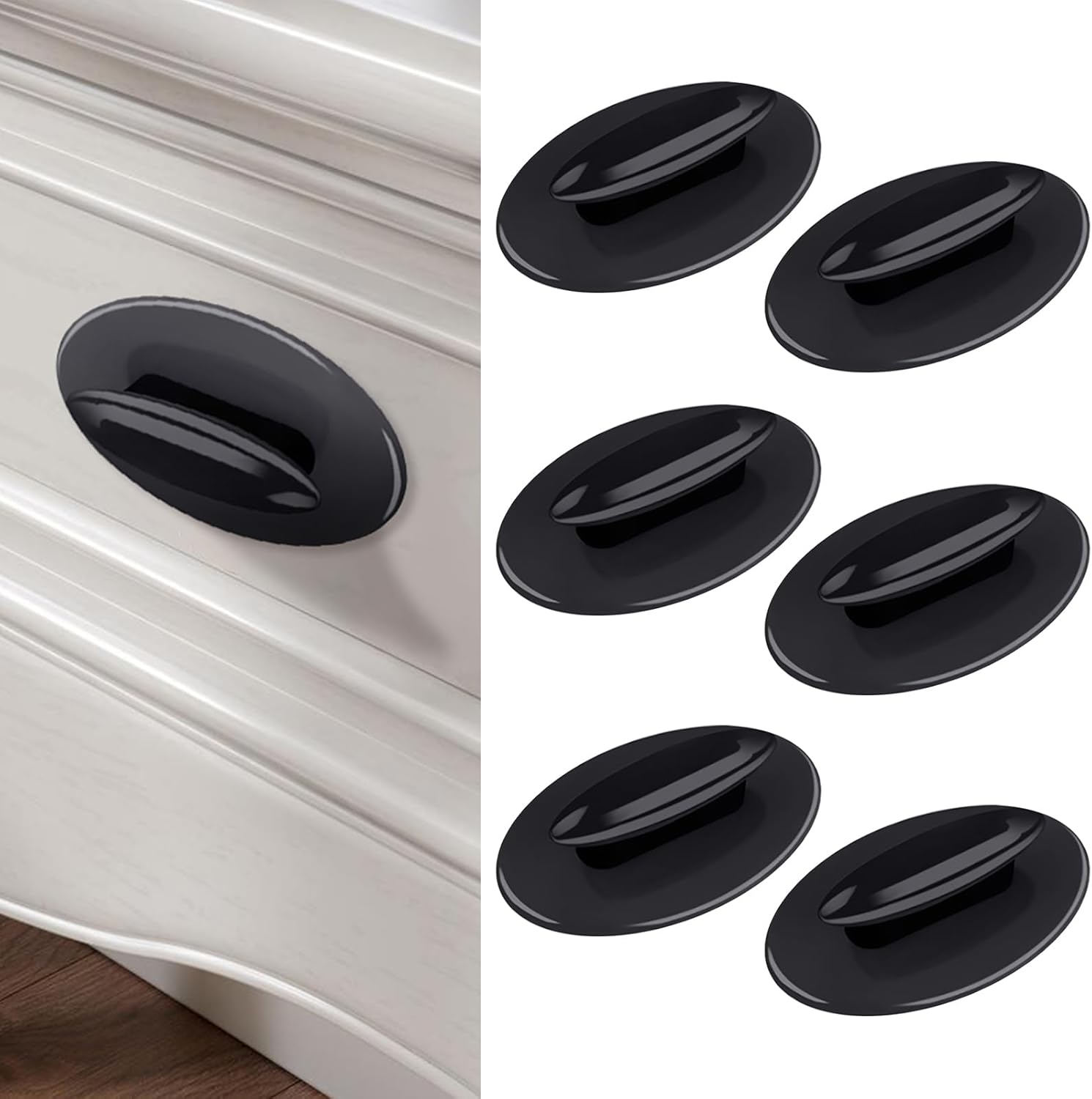 8 pack ABS Self-Stick Instant Cabinet Knobs Drill Free Drawer Knobs (R
