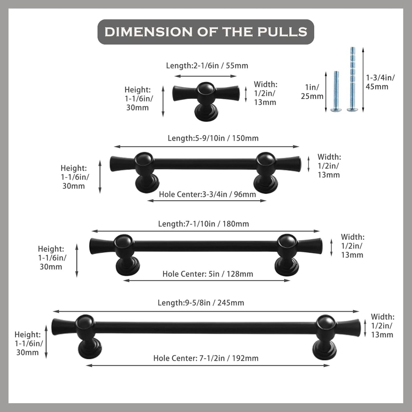 T Bar Handle Matte Black Cabinet Pulls Black Kitchen Cabinet Handles Bar Cupboard Knobs