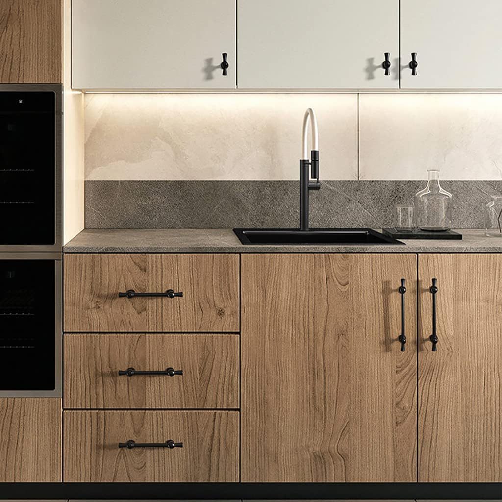 T Bar Handle Matte Black Cabinet Pulls Black Kitchen Cabinet Handles Bar Cupboard Knobs