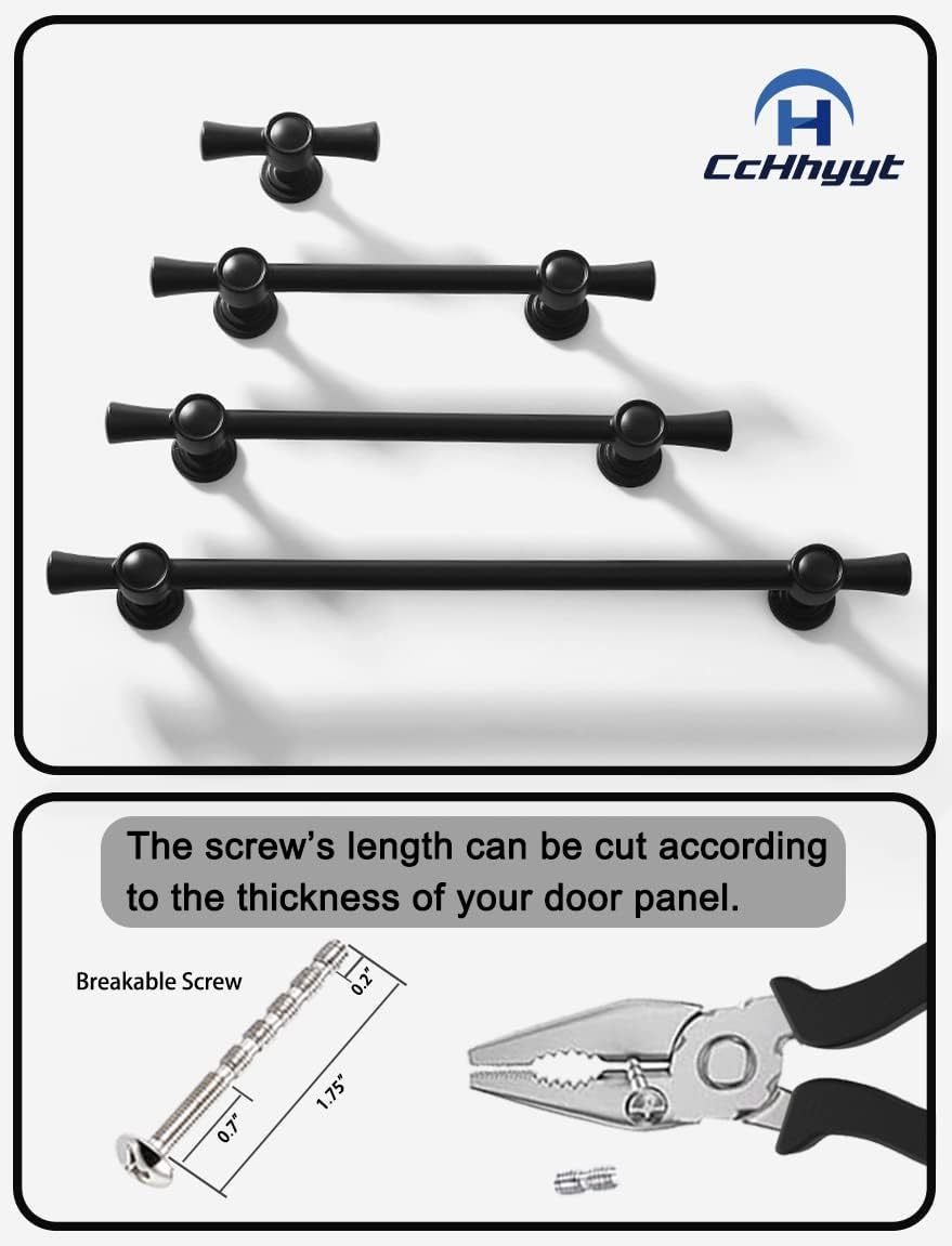 T Bar Handle Matte Black Cabinet Pulls Black Kitchen Cabinet Handles Bar Cupboard Knobs