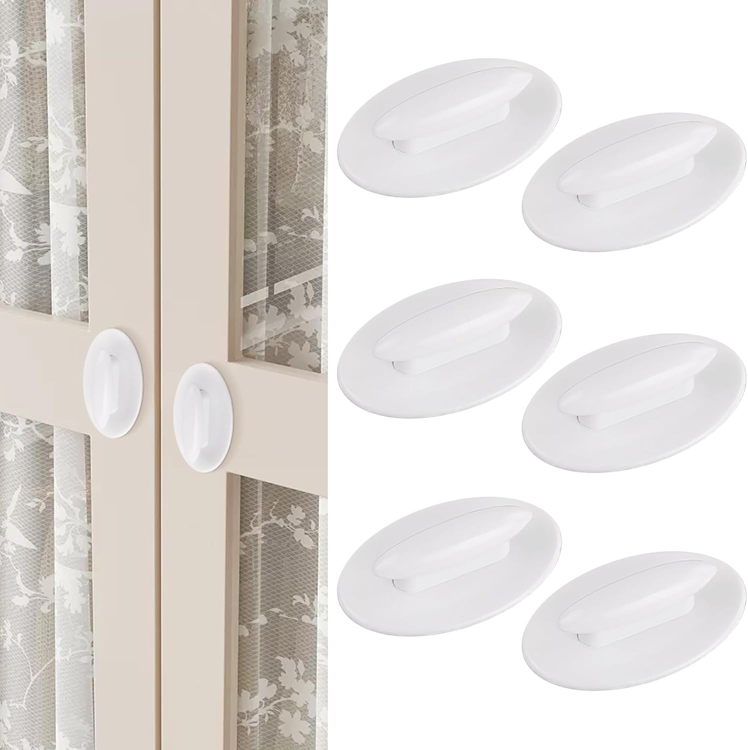 8 pack ABS Self-Stick Instant Cabinet Knobs Drill Free Drawer Knobs