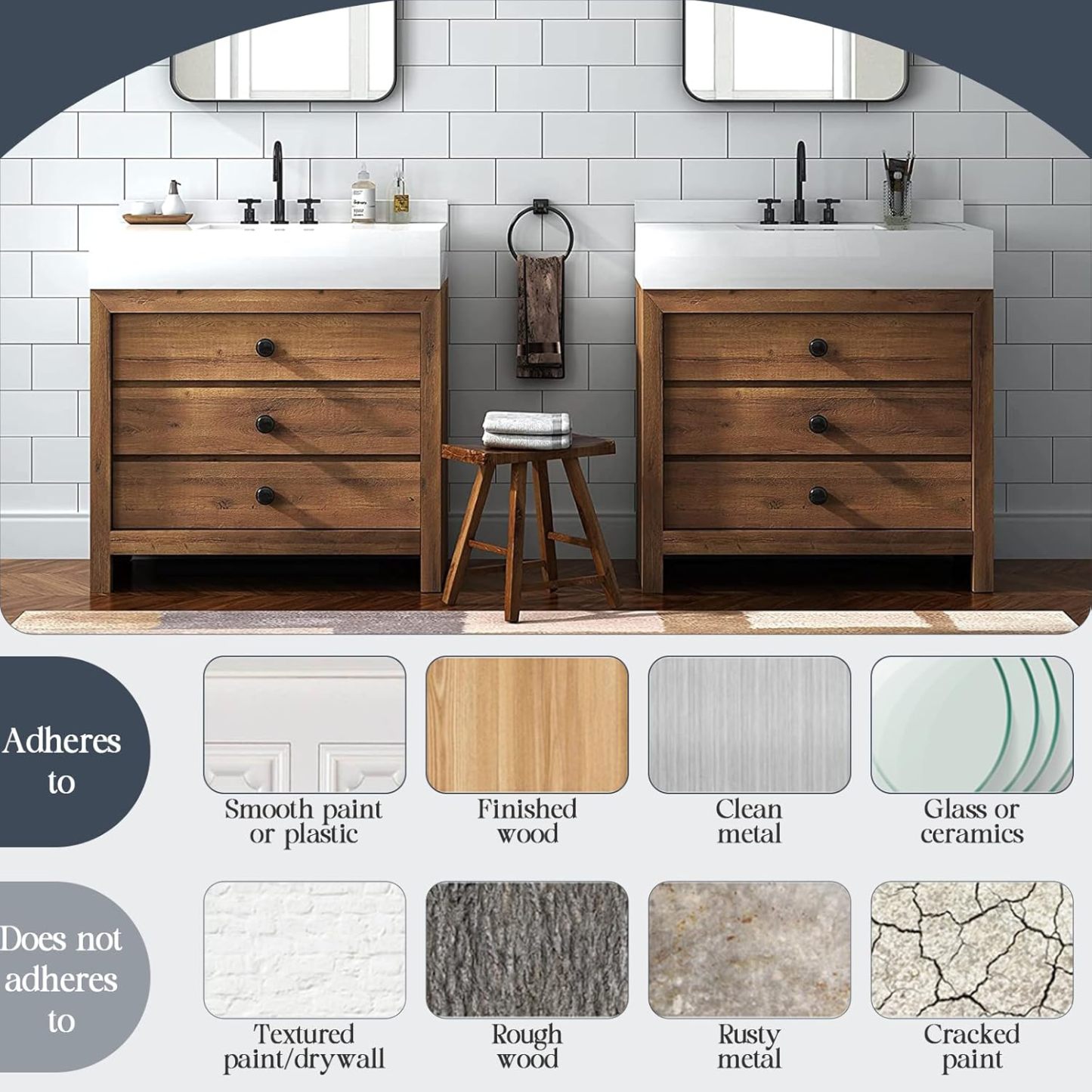 Stainless Steel Adhesive Cabinet Knobs Self-Stick Knobs Drill Free Dresser Drawer Pulls Stick On Handles