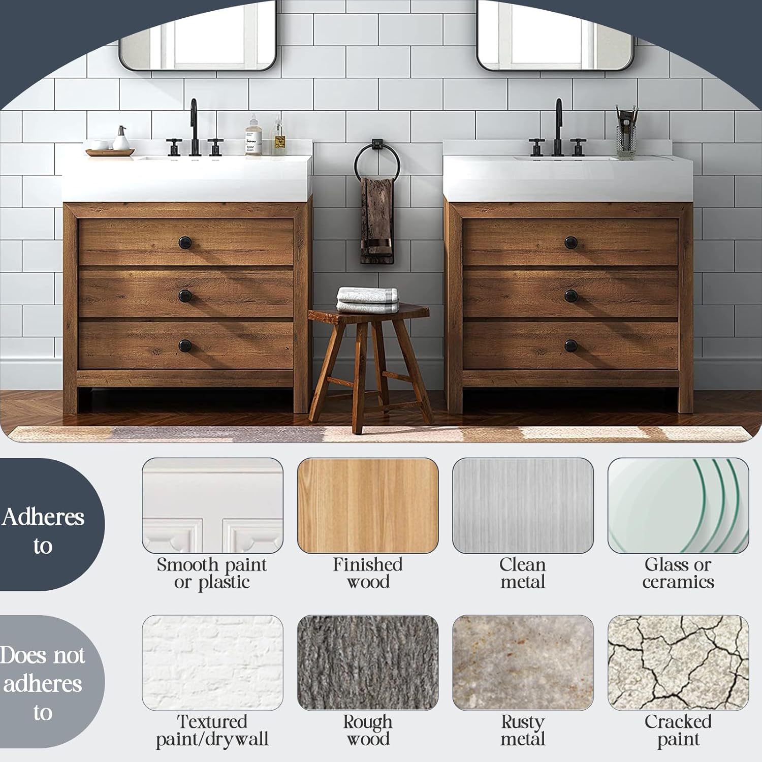 Stainless Steel Adhesive Cabinet Knobs Self-Stick Knobs Drill Free Dresser Drawer Pulls Stick On Handles