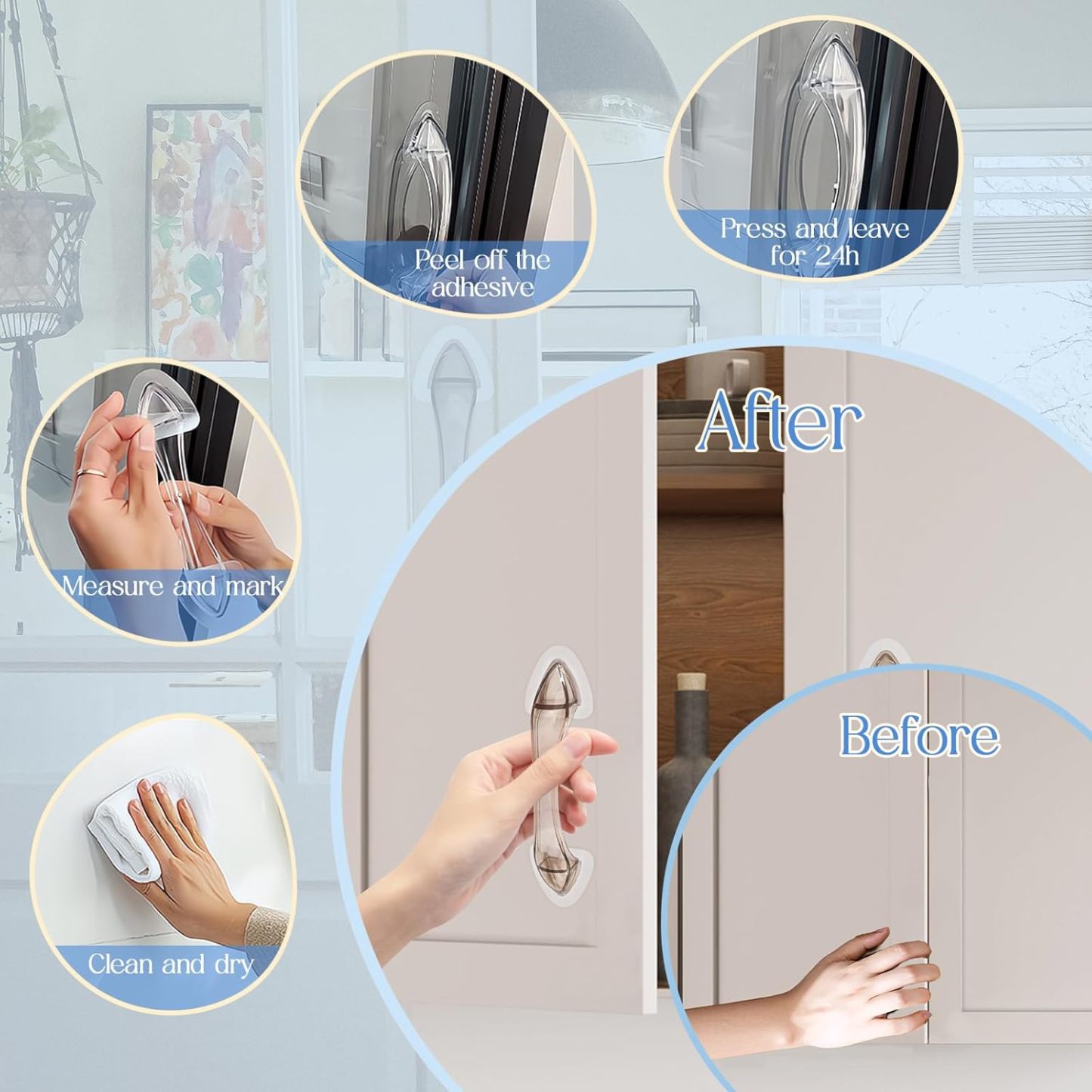 Acrylic Adhesive Handle Self Stick Pulls for Sliding Door. Shower. Medicine Cabinet. Cupboard. Drawer. Screen. Balcony (4 Pack. Black)