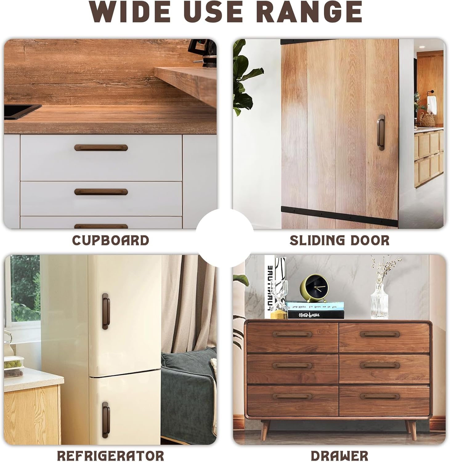 Self-Adhesive Handle Aluminum Pull Wood Like Cabinet Handle