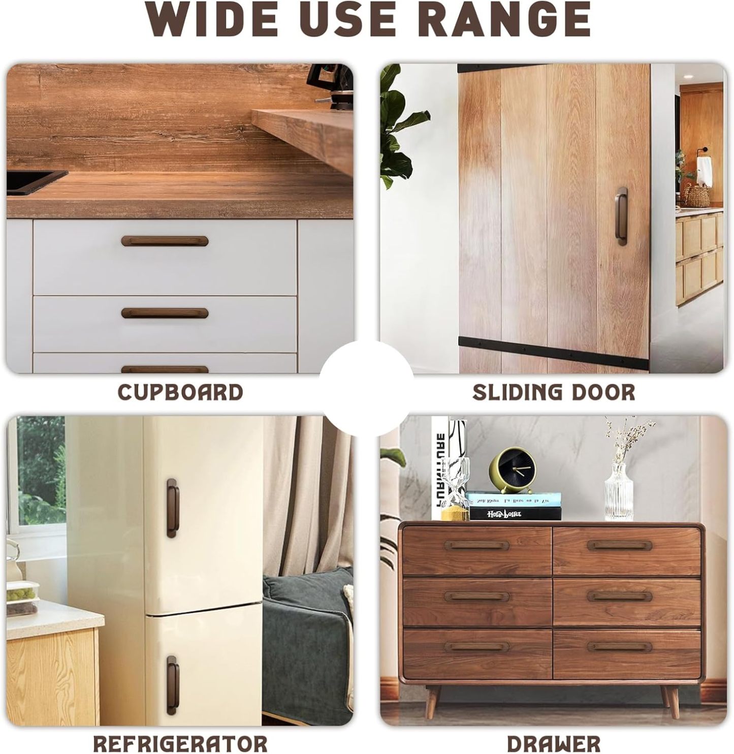 Self-Adhesive Handle Aluminum Pull Wood Like Cabinet Handle