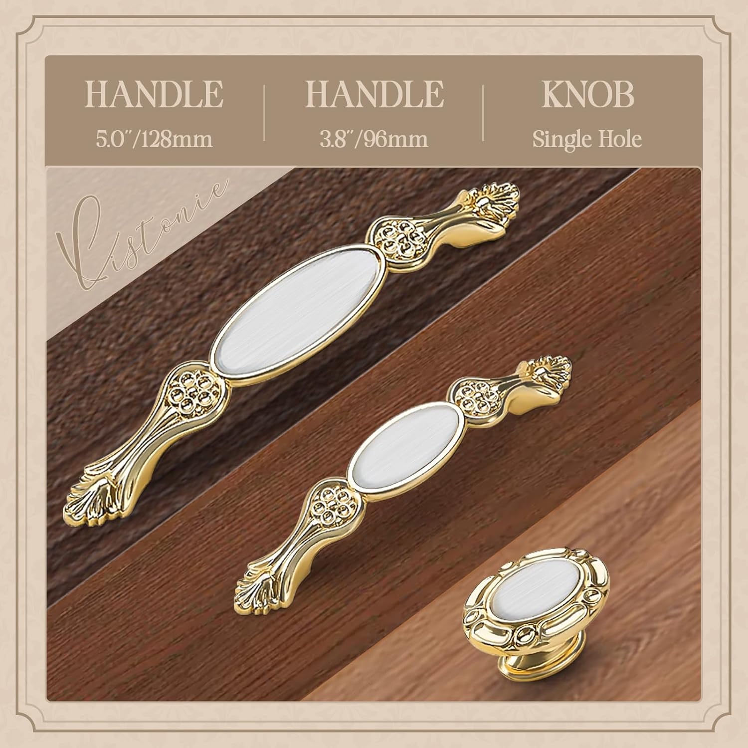 Elistonie 2 Pack Kitchen Door Handles Victorian Style Cabinet Handles 96mm Hole Center Copper Handles with Art Pattern Handles Zinc Alloy Cupboard Handles (Light Gold) - Amazon.com