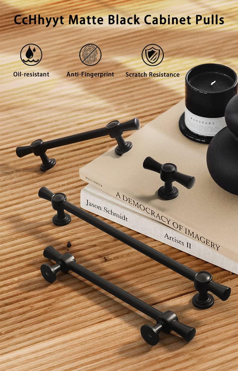 T Bar Handle Matte Black Cabinet Pulls Black Kitchen Cabinet Handles Bar Cupboard Knobs