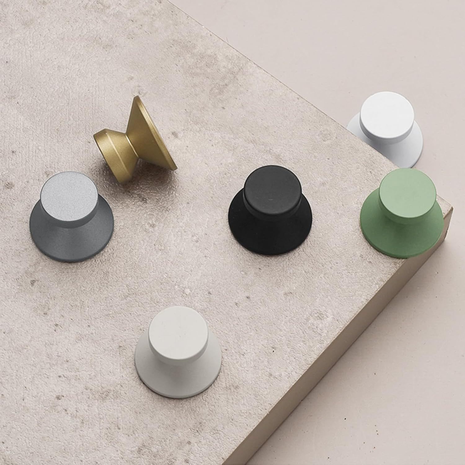Elistonie 6 Pack  Self-Stick Knobs Self-Adhesive Drawer Knobs Cabinet Handle Push Pull with Adhesive Knob for Cupboard Cabinet Dresser Window. 