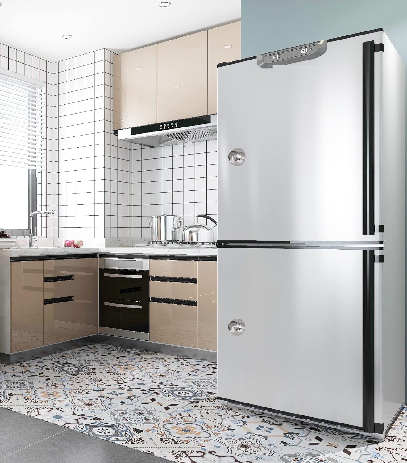 4 Pack Self-Stick Cabinet Handle Pulls Stainless Steel Silver Knobs with Adhesive for Mirror Cabinets Glass Sliding Doors Cupboards Drawer No Punching Peel and Stick Knobs Drill Free (Silver)