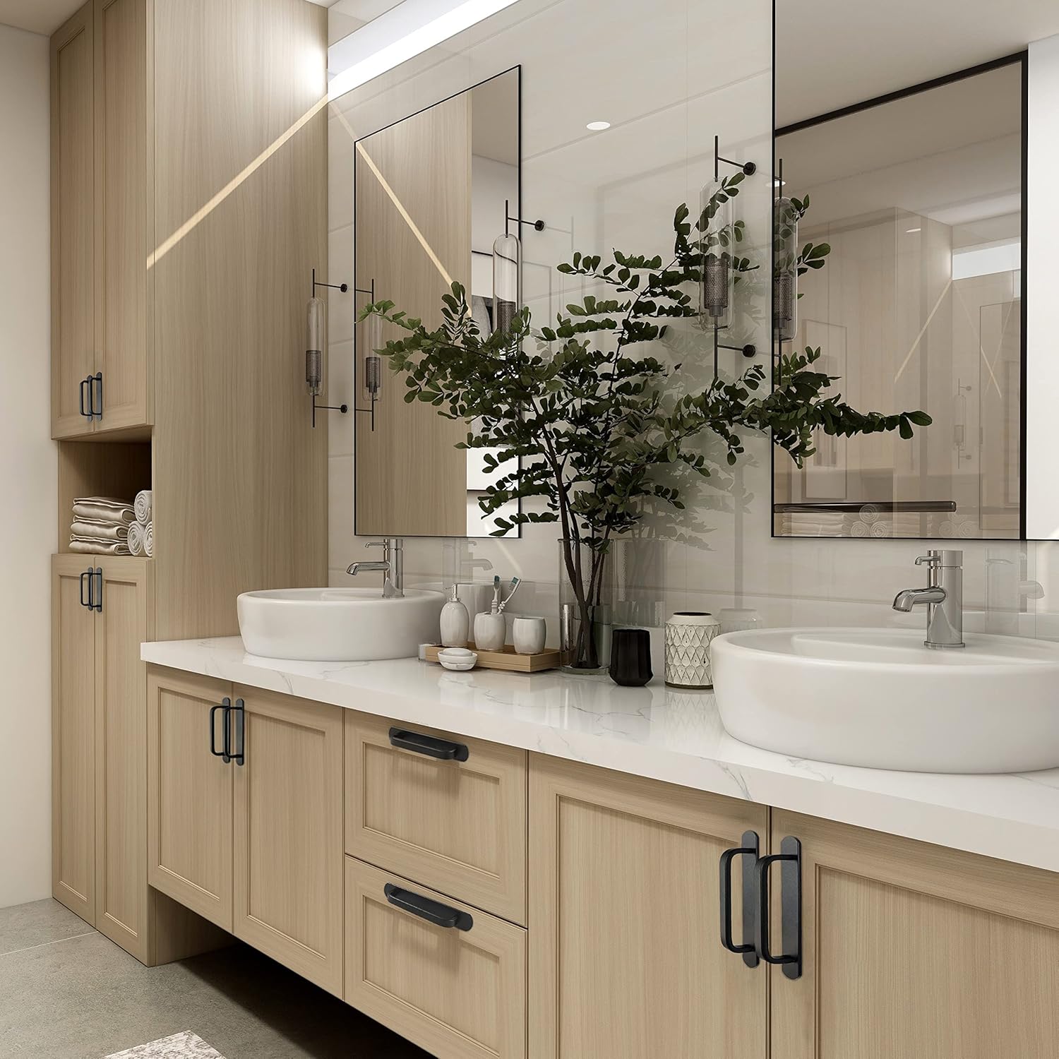 2 Pack Self-Stick Handle Aluminum Cabinet Handle Pull with Adhesive Sliding Door Handle 