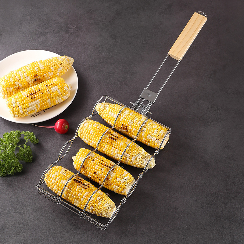 Grilled corn grill foldable outdoor BBQ barbecue corn net clip multi-functional grill net portable grill clip